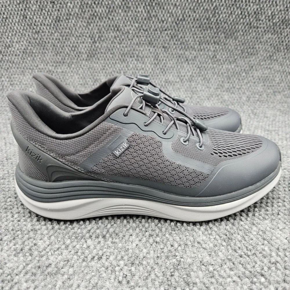 Kizik (Mens 11.5) Gray London Hands-Free Sneakers Step-In Athletic Comfort Shoes